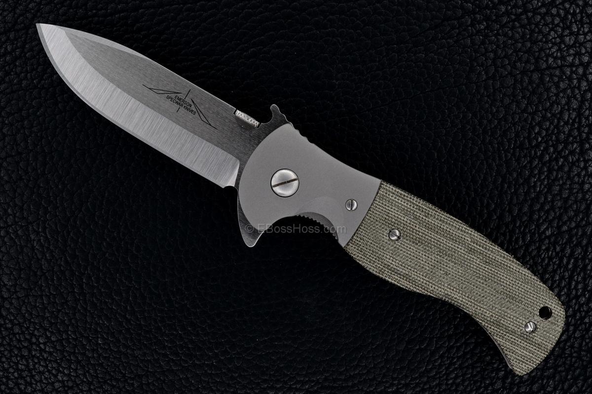 Ernie Emerson Custom Bolstered Sheepdog Spearpoint FLIPPER